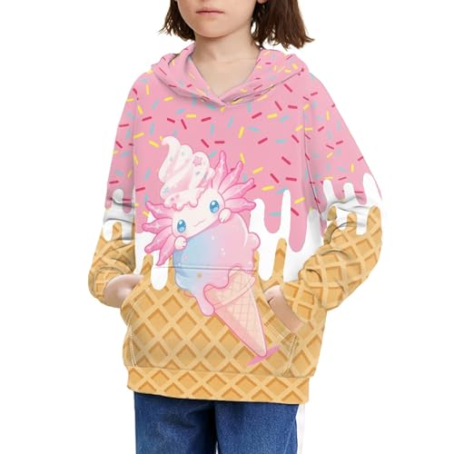 Image of Coloranimal Unisex Girls and Boys Long Sleeve Hoodies Hoody Athletic Pullover Sweatshirts Tops Age 6-16year