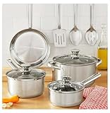 New-Kitchen Set, Cookware Set, Pots and Pans Set-Stainless Steel 10pc Set