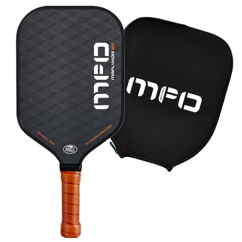 Pickleball Paddle,18K Carbon Fiber Pickleball Paddle with 3D Pattern with Cover, 16MM Polypropylene Honeycomb Core, Elongated Pickleball Racket for Spin &Control, Anti-Slip Sweat-Absorbing Grip