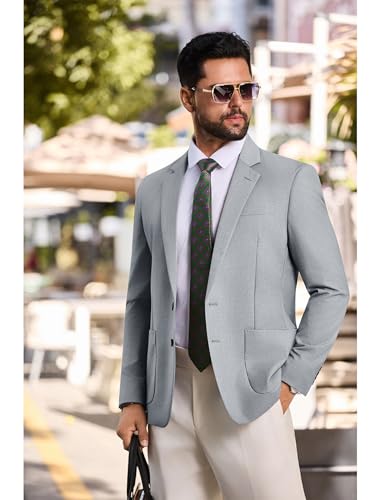 Vssjavun Mens Blazer Sport Coats Casual Lightweight Two Button Dinner Party Suit Jackets3