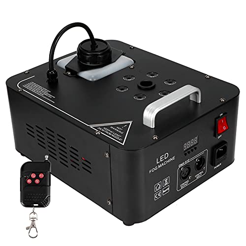 Image of 1200W Fog Machine, Smoke Machines for Stage Effect, Halloween Mist Maker with 6 Full‑color LED Chips Remote Control Fog Machine for Holiday Wedding Christmas Parties, About 15000cu ft /min