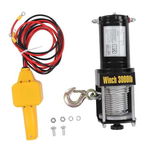Cabrestante eléctrico 24V para ATV 3000lbs miniatura 3