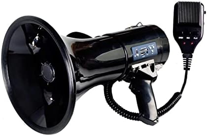Megaphones Portable Megaphone 50 Watt Power Megaphone Speaker Bullhorn Voice and Siren Alarm Modes with Volume Control and Great for Outdoor Announcements Amplifiers