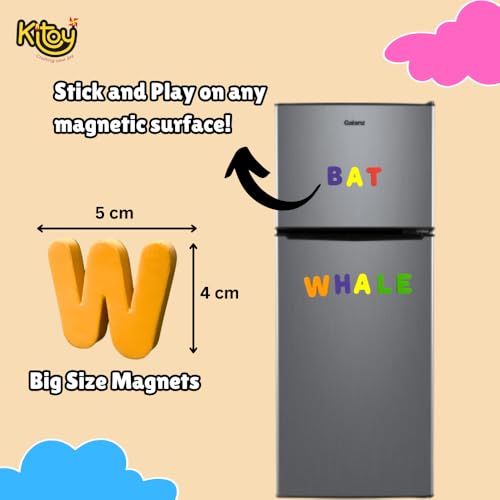 Image of Alphabet and Number Magnets - 36 Total Magnets | 26 Upper Case Alphabet and 10 Number Fridge Magnets | Colorful ABC Educational Toy Set Preschool Learning Spelling & Counting
