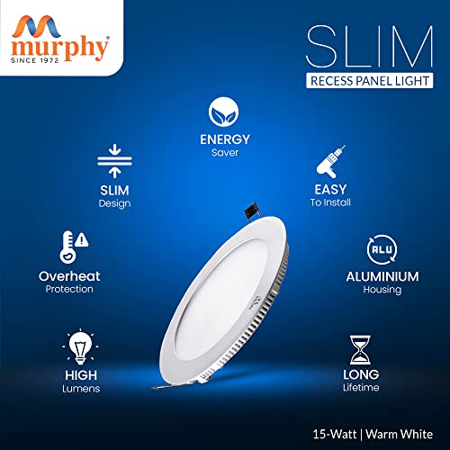 Image of Murphy 22-Watt Slim Round LED Panel Ceiling Light (Warm White, Pack of 25)