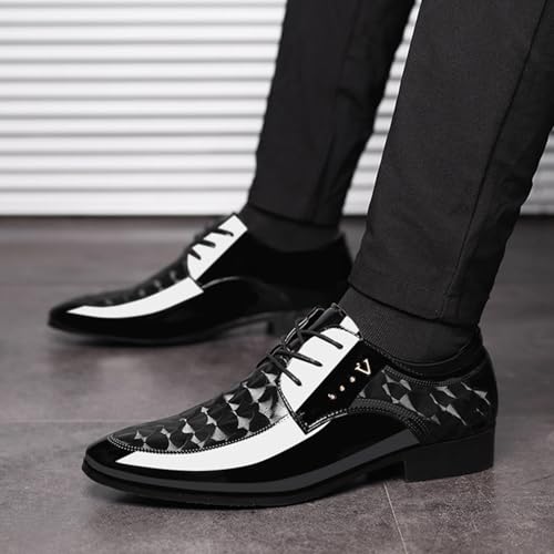 Men's Dress Shoes Shiny Patent Leather Tuxedo Oxfords Business Derby Shoes Formal Wedding Shoes Classic Suit Shoes3