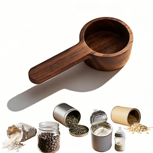 SAYUANVA Black Walnut Wood Coffee Scoop Measuring Spoon for Coffee Beans Tea Flour and Oats Natural Texture 3.86 Inch