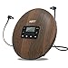 Produktbild HOTT CD611 Tragbarer CD-Player mit LCD-Display Stereo-Kopfhörer, Anti-Skip/Anti-Shock-Schutz, persönlicher Discman-Musikplayer für das Auto, Holzmaserung