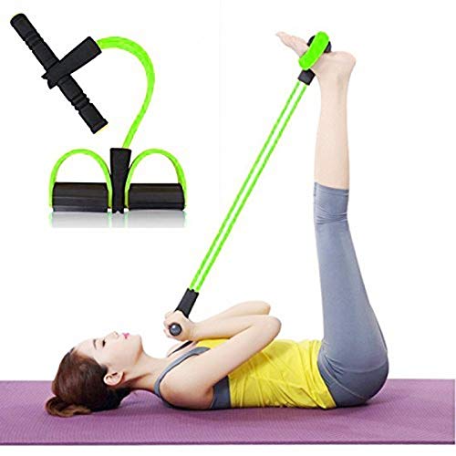 Pull Reducer Training Bands Natural Rubber 4 Tubes Body Trimmer Pedal Exerciser Yoga Crossfit Exercise, Arm Exercise, Tummy Body Building Training Men and Women