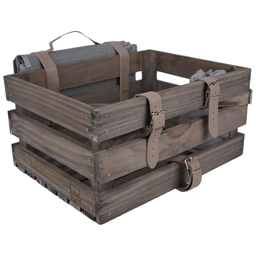 UNUS Fahrradkiste hinten Holz, Fahrradkorb Holzkiste für hinten mit...