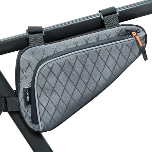 Image of Bike Frame Bag, Water Resistant Bicycle Triangle Storage Pouch with Reflective Strip, 1.5L Bike Front Top Tube Bag, Bike Accessories for Adult Bikes, Cycling Gear for Road & Mountain Bike