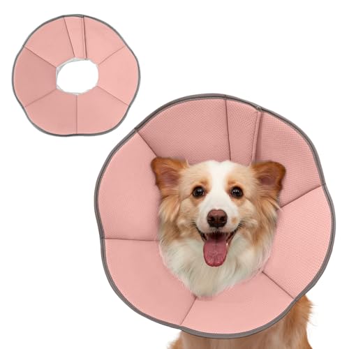 Image of MAXFUT Dog Cone Collar,Soft Cone for Dogs to Stop Licking After Surgery,Non Inflatable Dog Donut Cone (Pink, XXL)