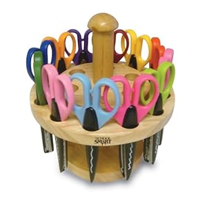 School Smart Paper Edger Scissors, 6-1/2 x 2-1/2 Inches, Assorted Colors, Set of 12