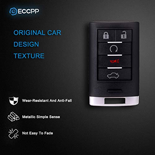 Eccpp 1X Replacement For Uncut Keyless Entry Remote Control Car Key Fob Shell Case For 05-14 Cadillac Cts/Sts #TOP2