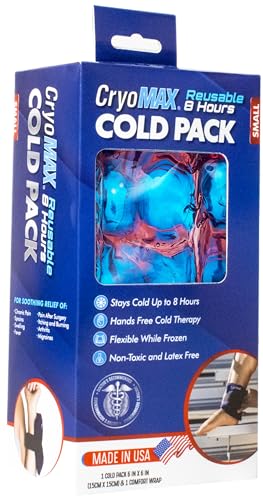 Image of CryoMAX Cold Pack, Reusable, 8 Hour Cold Therapy Ice Pack, Small, 6 inchx 6 inch (Pack of 2)