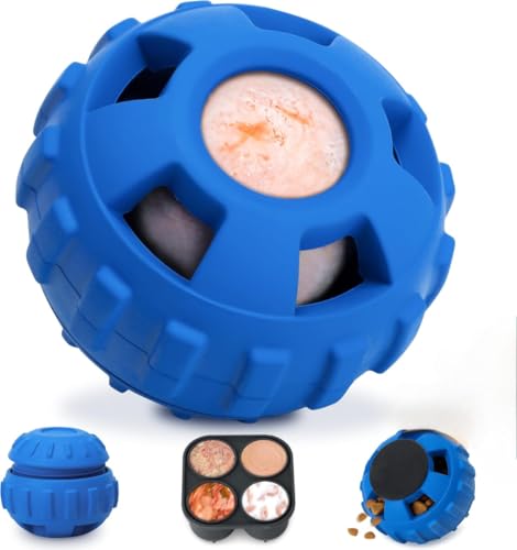 Image of Dog Chew Toys for Aggressive Chewers Large Medium Breeds, Puzzle Toys Interactive Treat Dispensing Slow Feeder Indestructible Durable Safe Rubber Teeth Clean Toys (Blue Medium)