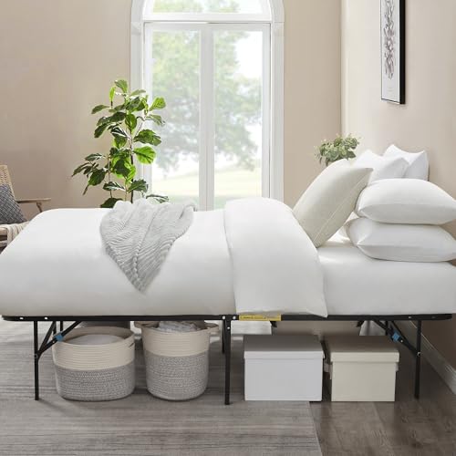 Image of Nestl Foldable Split King Platform Bed Frame, Metal Foundation with 13 Inch Under Bed Storage, No Box Spring Needed, Easy Assembly, Heavy Duty Steel Support