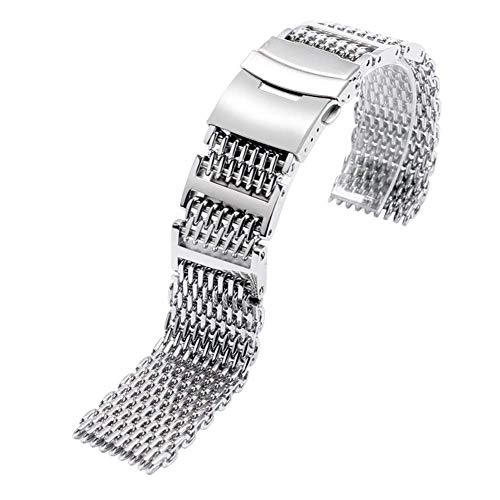 Bracelet de montre en maille acier inoxydable argent 20 22 24mm - 7