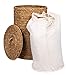BIRDROCK HOME Seagrass Laundry Hamper with Lid & Liner - Handwoven Round Basket with Handles for Laundry/Dirty Clothes - Organizer, Storage, Shelves, Bin in Bathroom, Bedroom & Laundry Room - Natural