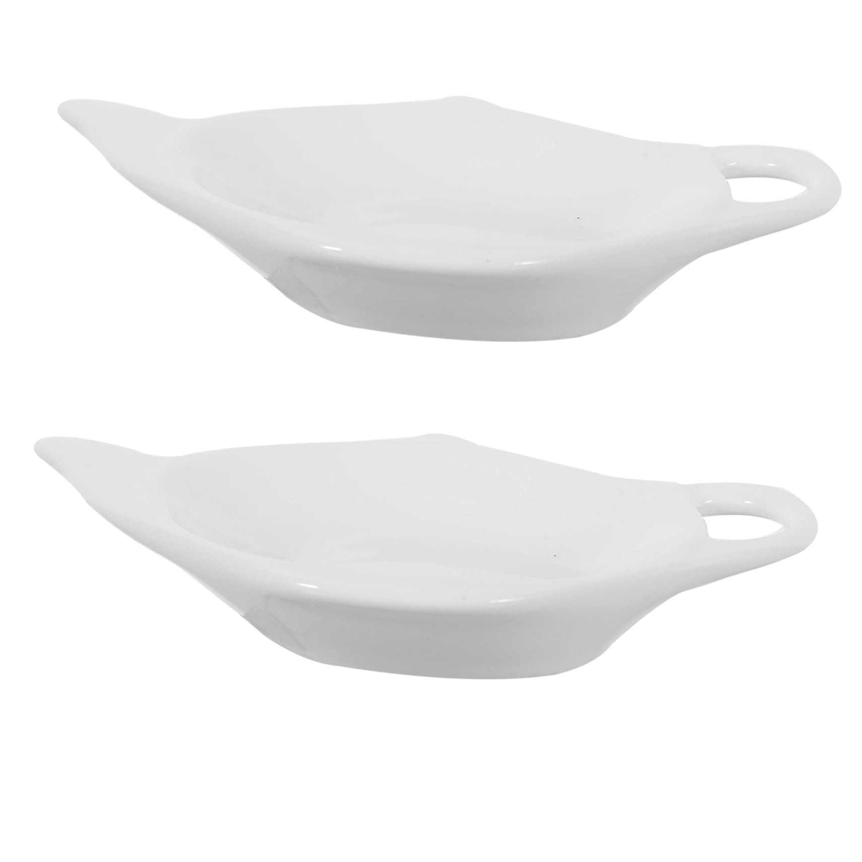 Mobestech 2pcs Seasoning Dish Shape Teabag Reusable Porcelain Tea Bags Saucer for Holder Tea Bag Dish Large Containers Storage Dipping Sauce Plate Sauces Plate White Ceramics re-usable