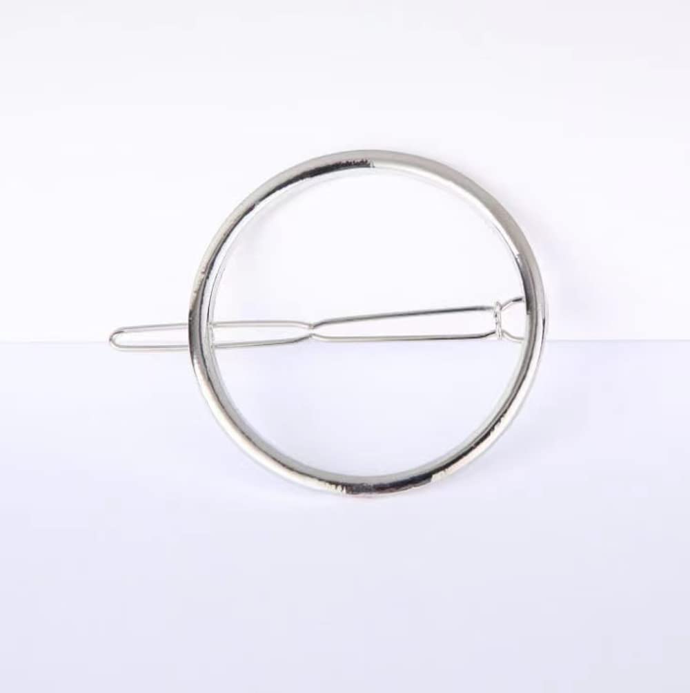 Geometric Hair Clips Round Geometric Hair Pins 4 Pieces Alloy Ponytail Holder Headwear Hair Pins for Girls and Women - Image 3