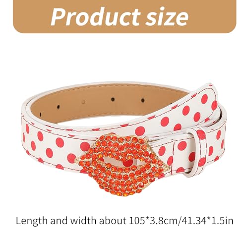 Waist Belt,Blingbling Waist Belt Lip Shape Buckle for Street Dance Jean Belt Livehouse Punk Waist Chain Rhinestones4