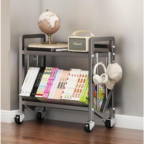 Xiraivke ファイルラック 書類トロリー 本棚 4段ラック A4サイズ スチール ファイル収納 書類保管 収納ラック キャスター付き 傾斜可能 出し入れ簡単
