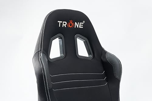 Image of TRONE RS1 Aero Black Racing Simulator Gaming Chair with Adjustable Cockpit & Mesh Seat SteadyMat Premium Floor Mat Combo | Compatible with Logitech PXN V10, V99,G923, G29, G920 | Xbox, PS, PC