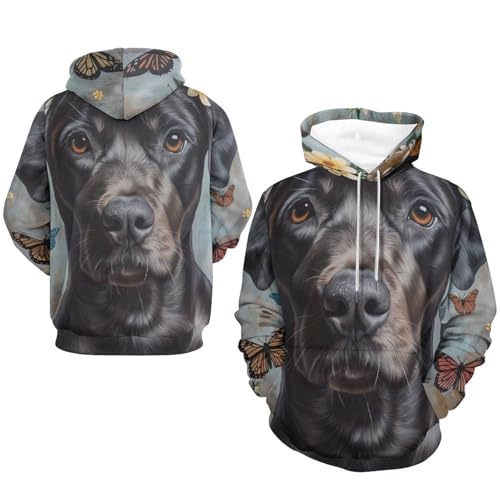 Pullover Papillon Chien Fleur le Sweat Capuche Symbole de Douceur S