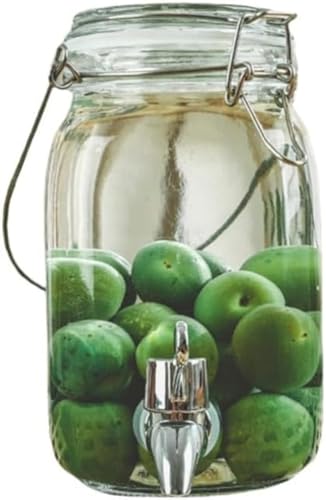 SLLS 梅酒瓶 ガラス製 大容量 密封瓶 果実酒びん キャニスター ワイン作り 砂糖・コーヒー豆・茶葉 保存容器