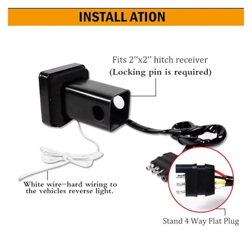 Feu stop LED rouge pour attelage remorque 2 pouces SUV camionnette