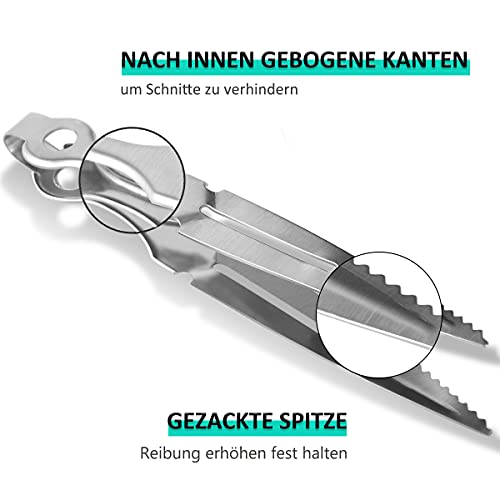 DFESKAH Shisha Zangen Set 2 Stück, silberne Kohle Zange aus Edelstahl, Tabakzange mit Lochstecher, Hookah Wasserpfeife… – Bild 4