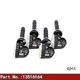 -100% nagelneu FeiXing158 Sensor 4PCS Tire Pressure Monitor Sensor TPMS for Chevrolet Silverado Sonic Spark-SS Suburban Tahoe Traverse Trax Volt 13516164 Reifendruckkontrolle (Color : Black)