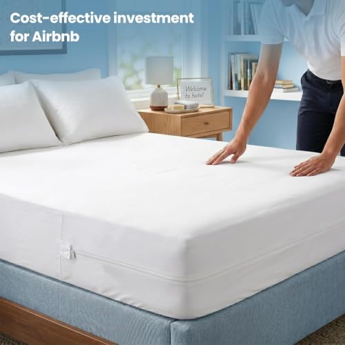 Image of Bulk 10-Pack Hotel Full Size Mattress Encasement 100% Waterproof | Commercial Zippered Mattress Protector, 6-Sided, 13 inch Deep, Designed for Resorts and Motels, Bed Bug & Dust Mite Resistant