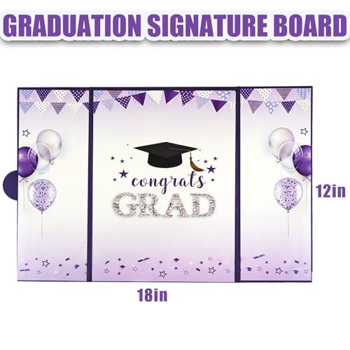 Image of Graduation Decorations 2026 - Graduation Alternative Guest Signature Book - Graduation Party Decorations Favor Supplies - Class of 2026 Graduation Book to Sign (Purple)