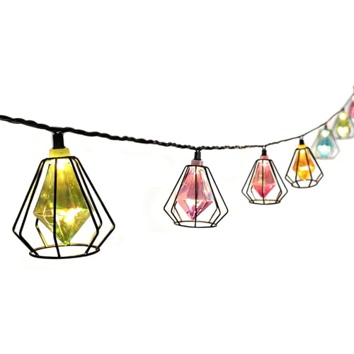 Vigdur Lantern String Lights - Muiticolor Deorative String Lights with 10 LED Bulbs Connectable, Indoor String Light for Bedroom Party Holiday Cottagecore Decor