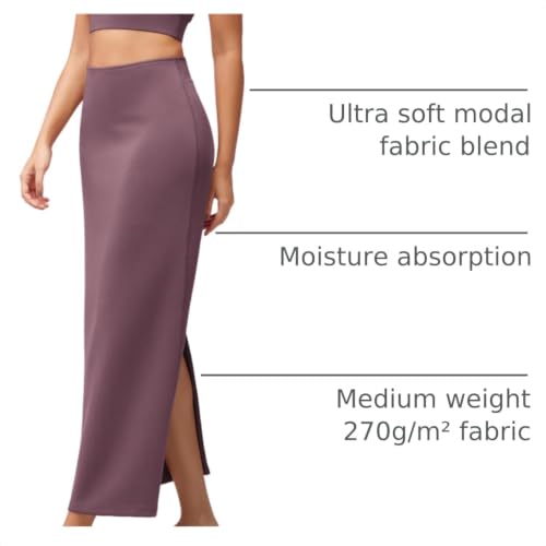 Image of ODODOS Modal Soft Maxi Skirt for Women, Back Slit High Waist Casual Long Pencil Skirts