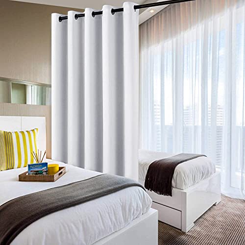 Image of DWCN Patio Sliding Door Curtains - Extra Wide Curtains for Glass Door, Room Divider Blackout Thermal Curtain Grommet Panel with Grommet Top for Bedroom Partition, 6.7ft Wide x 7ft Tall, Greyish White