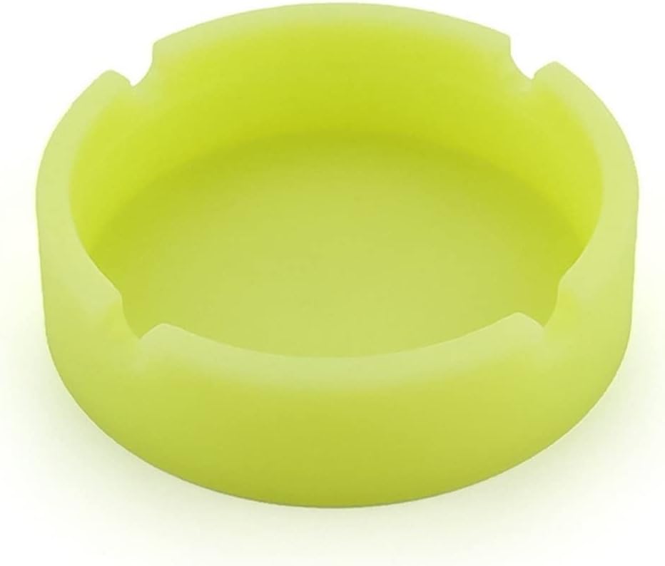 LJLCD ashtray Glow In The Dark Luminous Silicone Soft Ashtray For Smoking Cigarette Cigar Weed Accessories Ashtray home desk accessories Durable, well-made, easy to clean. (Color : 01 Yellow)