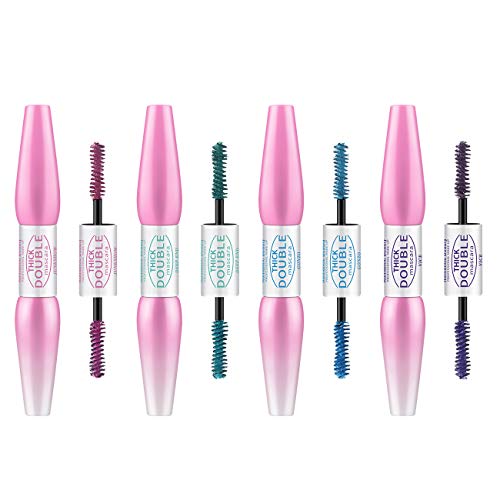 4 Colors Lash Mascara Set Purple Blue Pink Green, Double-ended Colorful Waterproof Mascara Long Lasting, Thickening and Lengthening, Colored Lashes Mascara, All Day Exquisitely