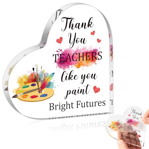 WATINC Acrylic Heart Table Centerpiece - Appreciation Gifts Award for Teacher, Thank You Dance Teacher Keepsake for Women, Dancer Graduation Sign, Thanks Dancing Instructor Desk Decor for Farewell