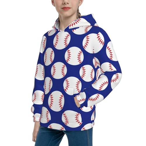 Baseball Pattern Kid Hoodies Boys Sweatshirts Girls Pullover with Pocket2