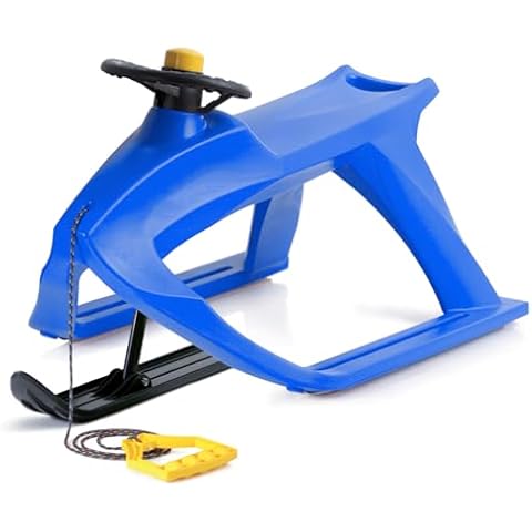 ArcticThrill Snow Sled for Kids - FrostRacer Sledge - Single Rider Racer Toboggan with Pull Rope and Steering Wheel; Outdoor Plastic Winter Sleigh for Toddlers & Kids Cover
