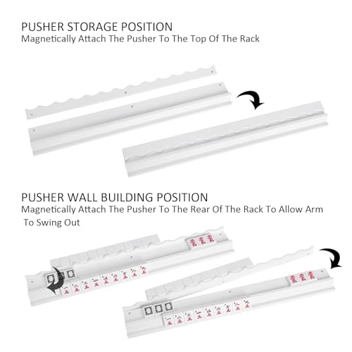 Mahjong Racks with Pushers, Set de 4 Accesorios de Madera miniatura 3