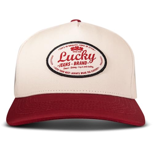 Image of Lucky Brand Snapback Hat | Adjustable | Baseball Cap | Retro | American Heritage | 5 Panel Design | Cotton Canvas