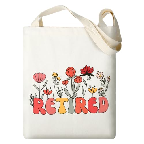 Canvas Tote Bag Retirement Gift for Woman 2025, Teacher Retirement Gifts for Women Coworker, Reusable Hand Bags Birthday Christmas Gifts for Women, Lightweight Bags with Handles for Grandma Mom