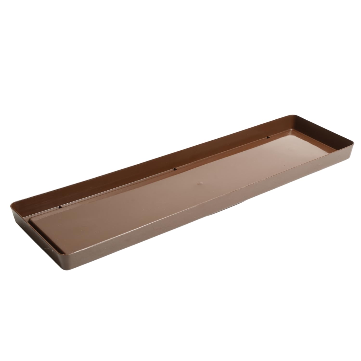B2C Rectangular Plant Pot Saucer Drip Tray for Long Planters, Plastic Flower Pot Base for Indoor & Outdoor Use, 12.7cm x 75.3cm (Brown)