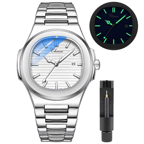 Image of Gosasa Fashion Men's Watches Date Business Watch Stainless Steel Luxury Style Luminous Quartz Waterproof Analog Display Male Wristwatch