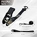 Ratchet Straps Tie Downs, Retractable 2200LB Max Break Strength incl, Cargo Strap Tie Down with Snap Hooks & Handles, Ratchet Tie Down Straps for Car, Truck, UTV Transport & More (Black)
