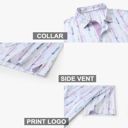 Image of Golf Shirts for Men Dry Fit Short Sleeve Print Performance Moisture Wicking Polo Shirt